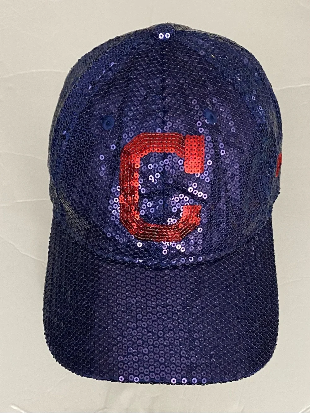 Victoria's Secret Cleveland Indians MLB Navy Sequin baseball Cap with Red Logo